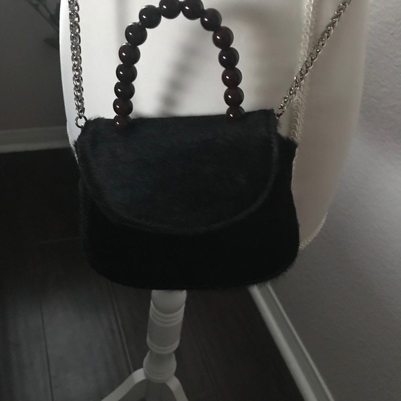 Maryam Nassir Zadeh Handbags - Maryam Nassir Zadeh Mini Bag Black Pony Hair Purse